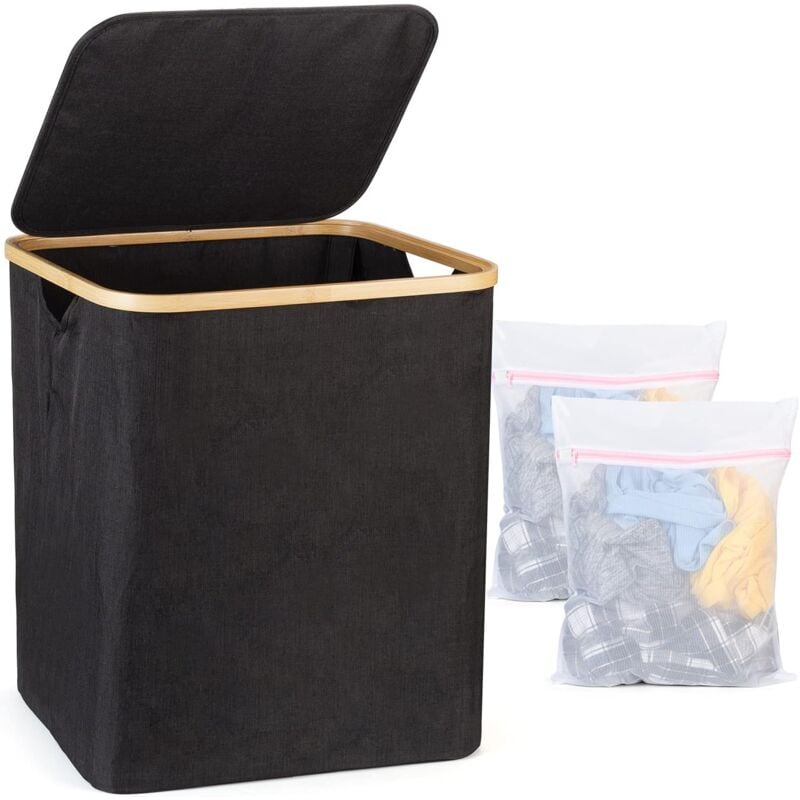 foto del prodotto zvd bamboo laundry basket with removable lid laundry basket laundry basket laundry basket laundry basket large foldable laundry basket laundry