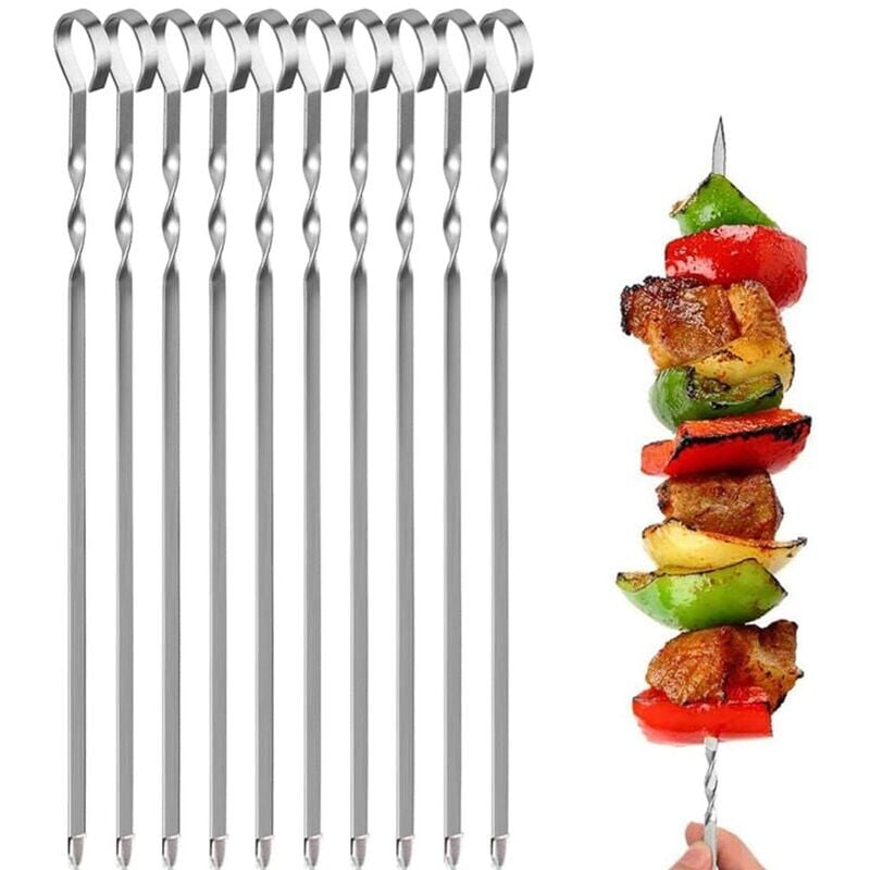 foto del prodotto zvd barbecue skewer sticks with storage bag grilling roasting sticks skewers forks, 16 inch 10 pieces