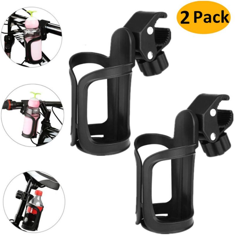 foto del prodotto zvd bicycle bottle cages, 2 pack 360 degree rotation drink water cup holder universal stroller cup holders for bikes, mountain bikes, strollers and