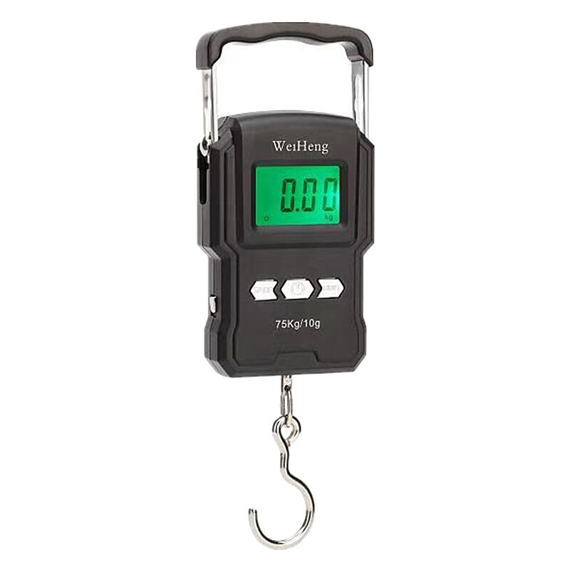 foto del prodotto zvd bilancia da pesca, 165 libbre 75 kg, display lcd retroilluminato, metro a nastro, 2 batterie aaa