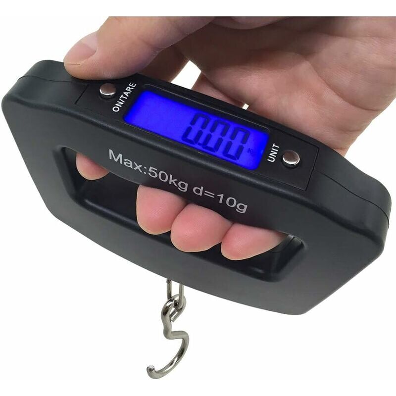foto del prodotto zvd bilancia da viaggio per bagagli con gancio per appendere il peso portatile digitale lcd da 50 kg e 10 g