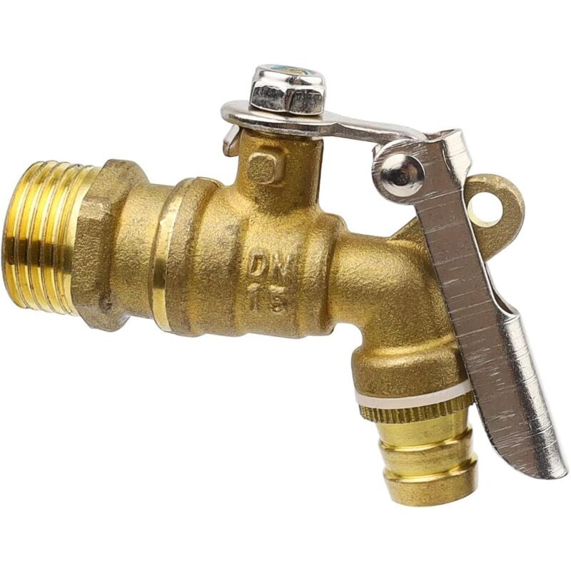foto del prodotto zvd brass faucet, 1 2 manual nozzle valve, frame with lock, lockable, outdoor garden valve faucet, can be installed in homes, garages, gardens