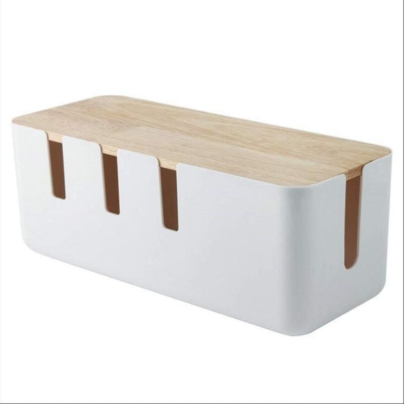 foto del prodotto zvd cable storage box, cable box for power strips hide electrical cords from tvs, computers and desktop, 30.3 12.4 11.6cm