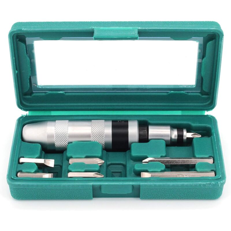 foto del prodotto zvd cacciavite a percussione manuale reversibile con correttore per viti a percussione 8 pezzi di punte per cacciavite a percussione