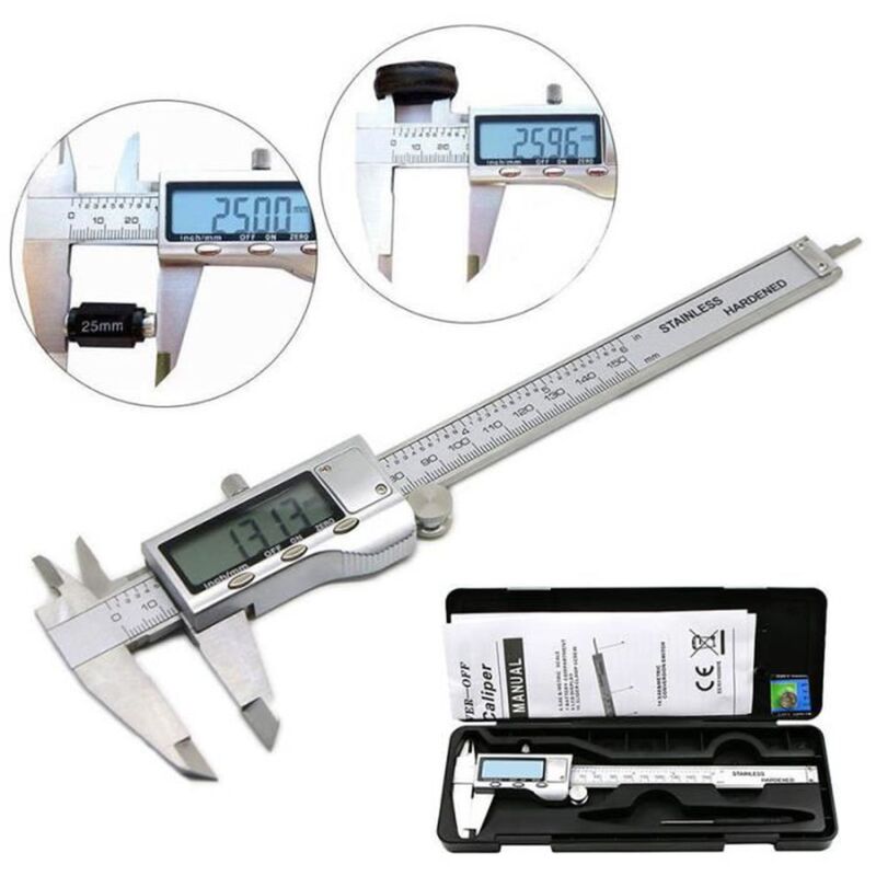 foto del prodotto zvd calibro a corsoio digitale da 0 150 mm in acciaio inossidabile display lcd argento