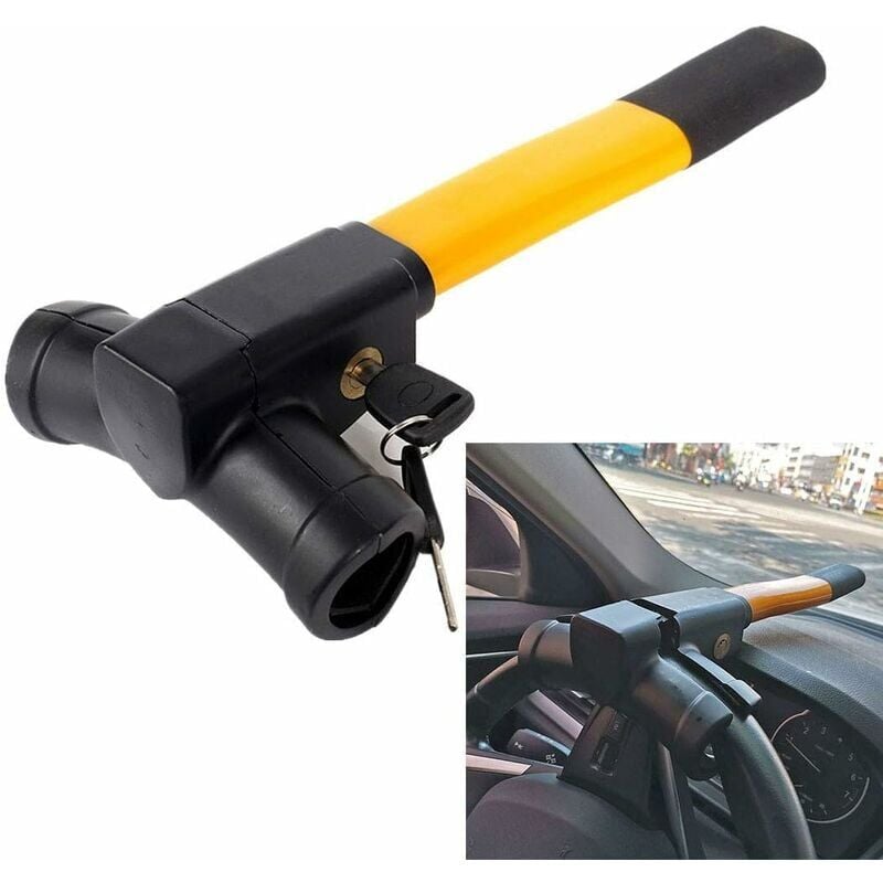 foto del prodotto zvd car anti theft rod steering wheel lock universal car security anti theft steering wheel bar retractable t lock