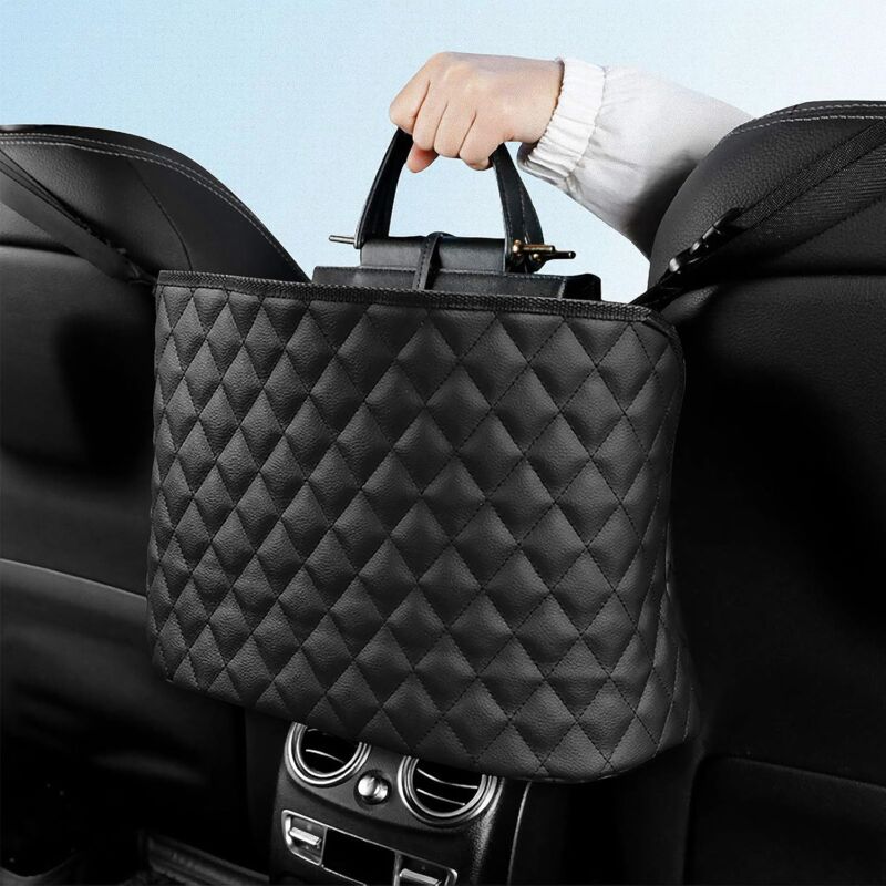 foto del prodotto zvd car seat storage, car back seat organizer, pet kids backseat back seat net bag barrier for purse and small pocket items