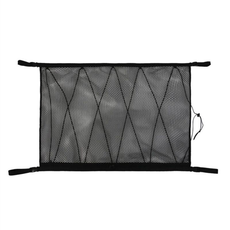 foto del prodotto zvd car storage net 90cmx65cm, multifunctional zippered organizer with 2 car seat hooks, camper van storage net, car organizer for suv, jeep, van