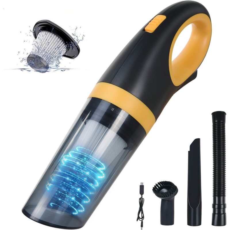 foto del prodotto zvd car vacuum cleaner, cordless handheld vacuum cleaner, portable 120w 8500pa, rechargeable