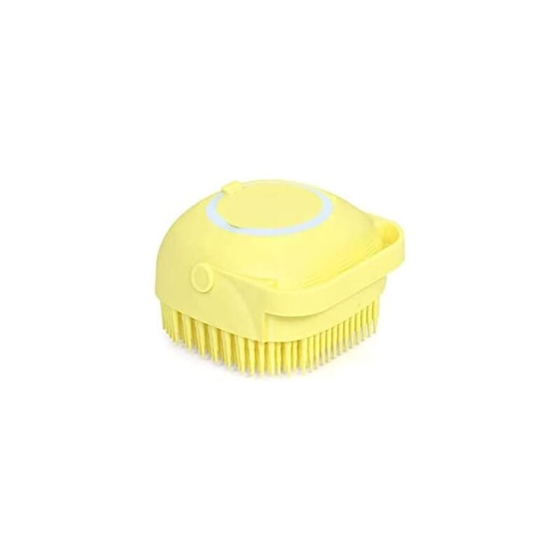 foto del prodotto zvd cat brush, dog brush, cat brush, 2 in 1 soft shower brush, body wash with body soap dispenser, for long haired and short haired cats, yellow