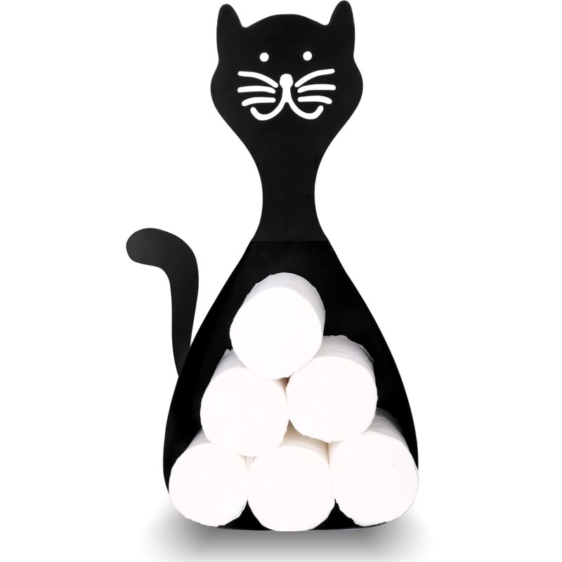 foto del prodotto zvd cat toilet paper holder funny animal storage paper holder for bathroom kitchen standing metal toilet paper basket holder housewares gift home