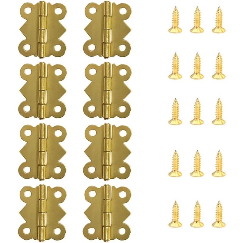 foto del prodotto zvd cerniera per mobili, 50 pezzi mini cerniere a farfalla cerniere in ottone retr con 200 pezzi viti di ricambio 20x 17mm 