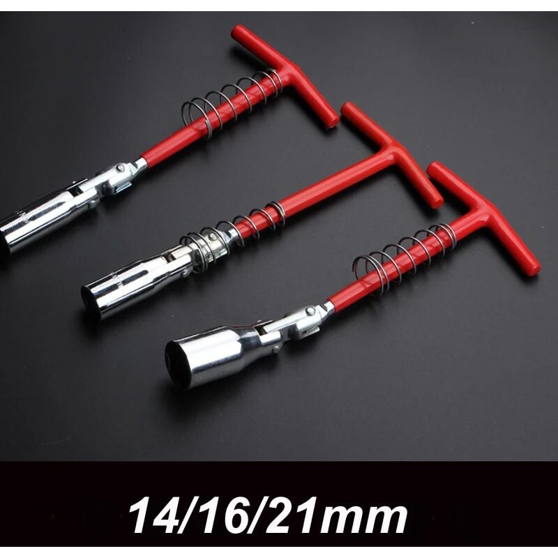 foto del prodotto zvd chiave universale per candele a doppio uso impugnatura a t, chiave per candele con cerniera 14 16 21 mm 1 pz 