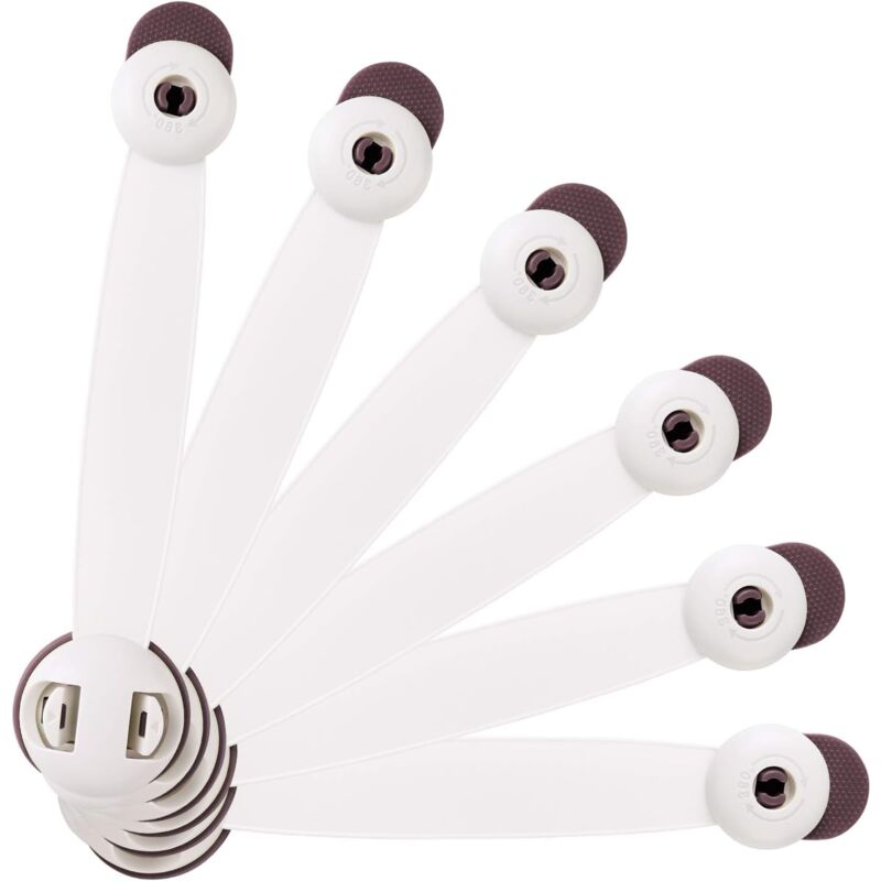 foto del prodotto zvd child safety cupboard doors,6 pcs baby safety latches,baby door stopper safety lock for drawer,door,cabinets,fridge,toilet