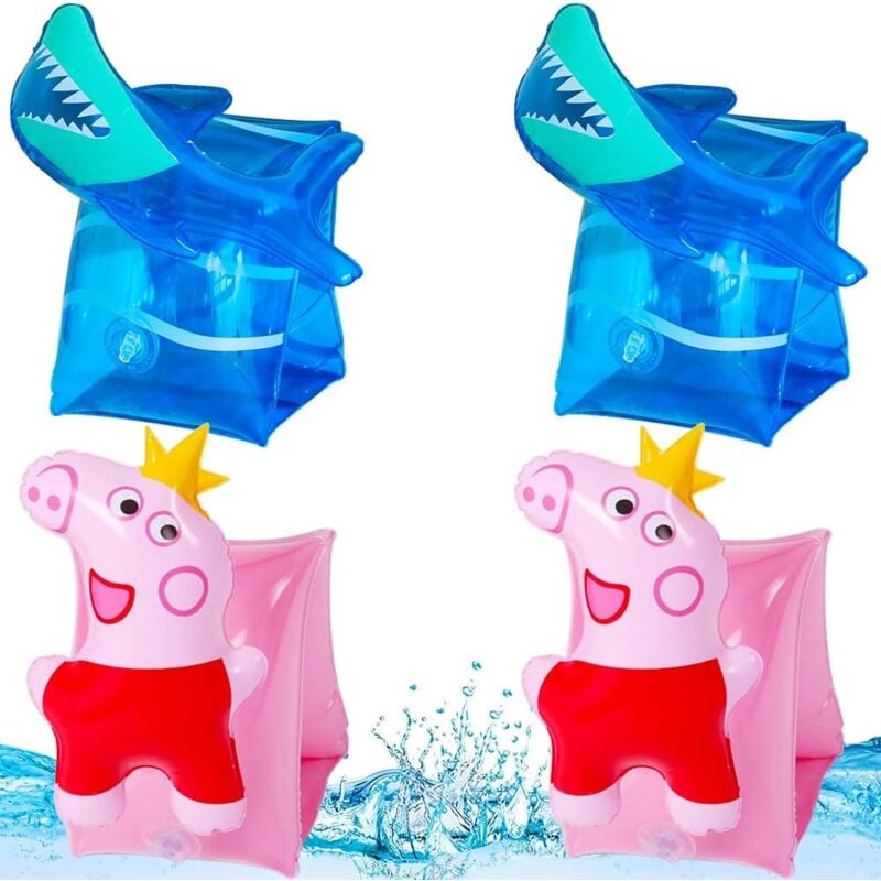 foto del prodotto zvd children s armband inflatable ring pig shark armband pool belt swimming pool kids inflatable for swimming pool 2 pairs