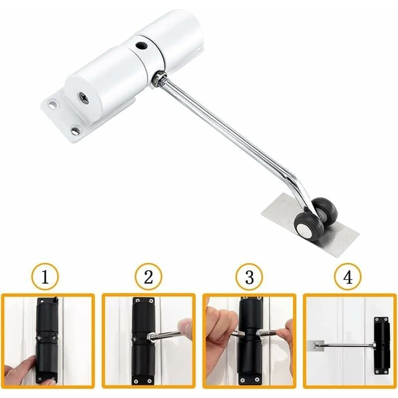 foto del prodotto zvd chiudiporta automatico in acciaio inox per la chiusura automatica di varie porte bianco