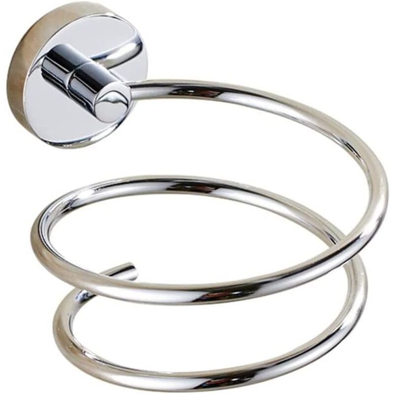 foto del prodotto zvd chrome wall mounted hair dryer holder, 304 stainless steel hair dryer storage holder 11 x 8.5 x 13cm , bathroom accessories