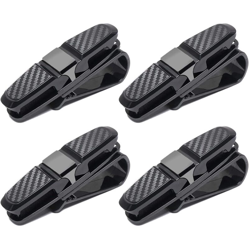 foto del prodotto zvd clip per occhiali parasole per auto confezione da 4 supporti per occhiali da auto supporti organizer nero 