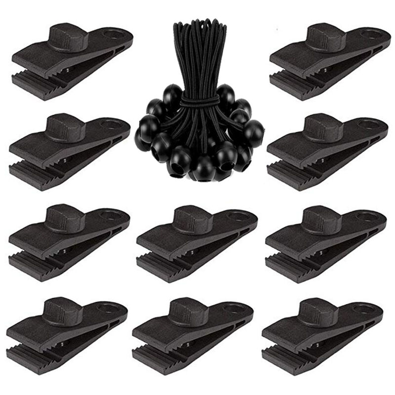 foto del prodotto zvd confezione da 10 clip per teloni, clip per tenda da sole, tenditore elastico per tende, pensiline, tendalini, striscioni, barche