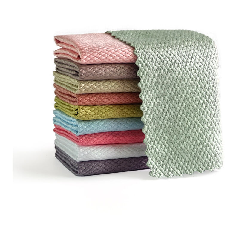 foto del prodotto zvd confezione da 10 panni multiuso in microfibra per la pulizia cucina, auto, bagno, casa e ufficio multicolore, 30 x 40 cm