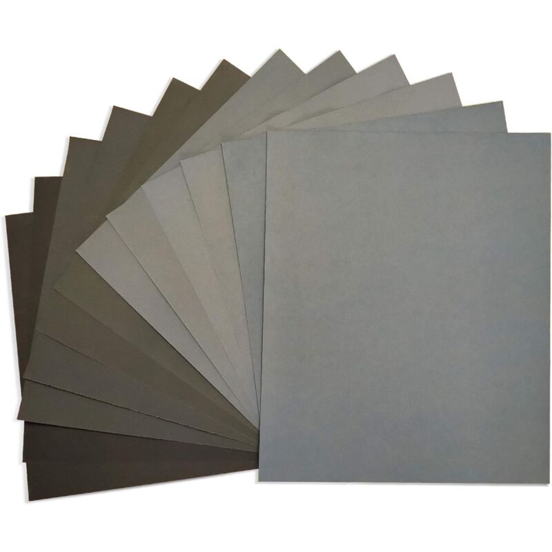 foto del prodotto zvd confezione da 12 fogli di carta vetrata asciutta e bagnata 23 x 28 cm 1000 1500 2000 3000 4000 5000 2 x 6 fogli grana 