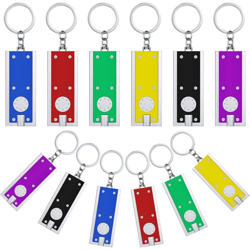 foto del prodotto zvd confezione da 12 mini torce led portachiavi, vari colori