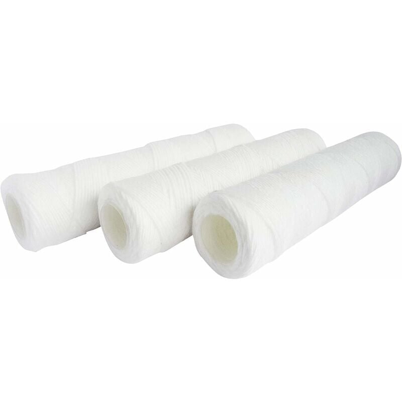 foto del prodotto zvd confezione da 3 cartucce filtranti a spirale per filtri dell acqua filtrazione dei sedimenti fino a 25 micron misura universale