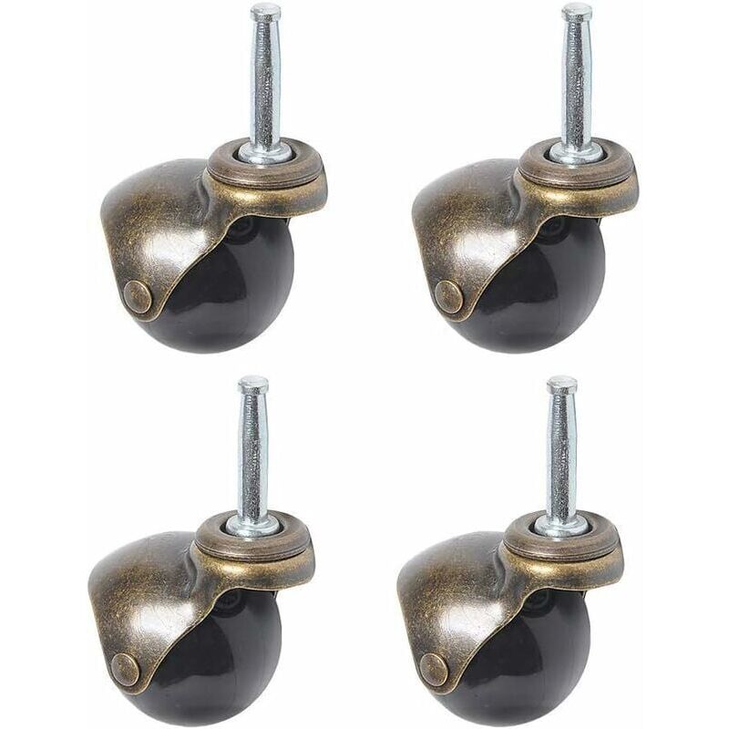 foto del prodotto zvd confezione da 4 ruote girevoli a sfera da 360 gradi ruote girevoli a sfera da 2 pollici con piastra superiore e stelo ad anello con maniglia