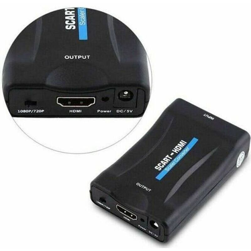 foto del prodotto zvd convertitore da hdmi a scart adattatore video da hdmi a scart 1080p 720p nero