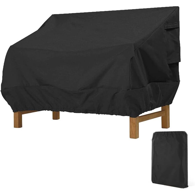 foto del prodotto zvd copertura impermeabile per panca in tessuto oxford antivento e resistente ai raggi uv nero 134 x 66 x 89 cm