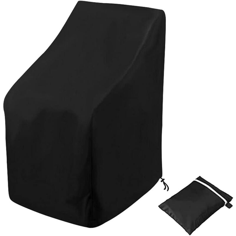 foto del prodotto zvd copertura protettiva per sedie da giardino impilabili tessuto oxford 210d impermeabile nero 64 x 64 x 120 cm antivento anti uv