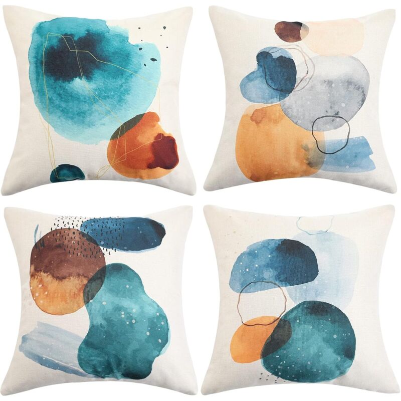 foto del prodotto zvd copricuscini decorativi moderna pittura astratta arte verde smeraldo, 45 x 45 cm 18 x 18 pollici