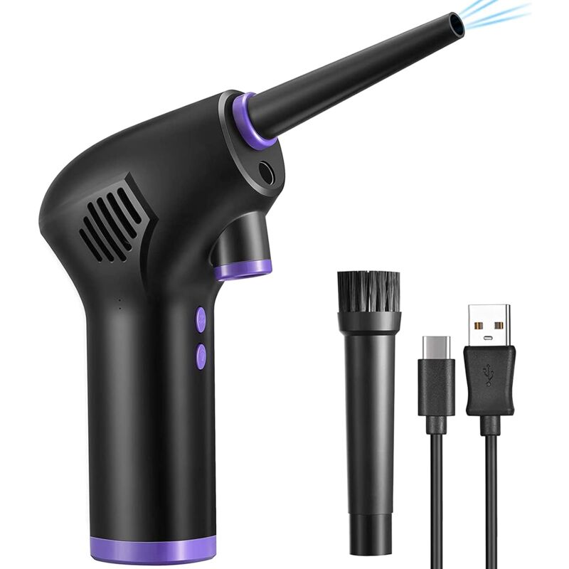 foto del prodotto zvd cordless air duster, portable usb keyboard vacuum cleaner, with 6000mah rechargeable battery and 45000rpm power, for laptop, sofa, car
