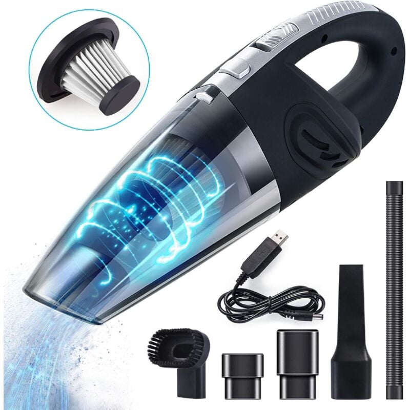 foto del prodotto zvd cordless handheld vacuum cleaner, 120w powerful suction handheld vacuum cleaner with 2200mah lithium battery, portable dry vacuum cleaner for