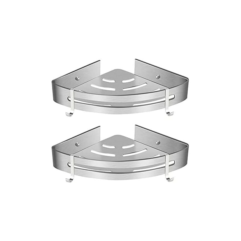 foto del prodotto zvd corner shower shelf, bathroom shelf without drilling shower storage basket aluminum wall adhesive shower caddy shampoo organizer triangle, 2