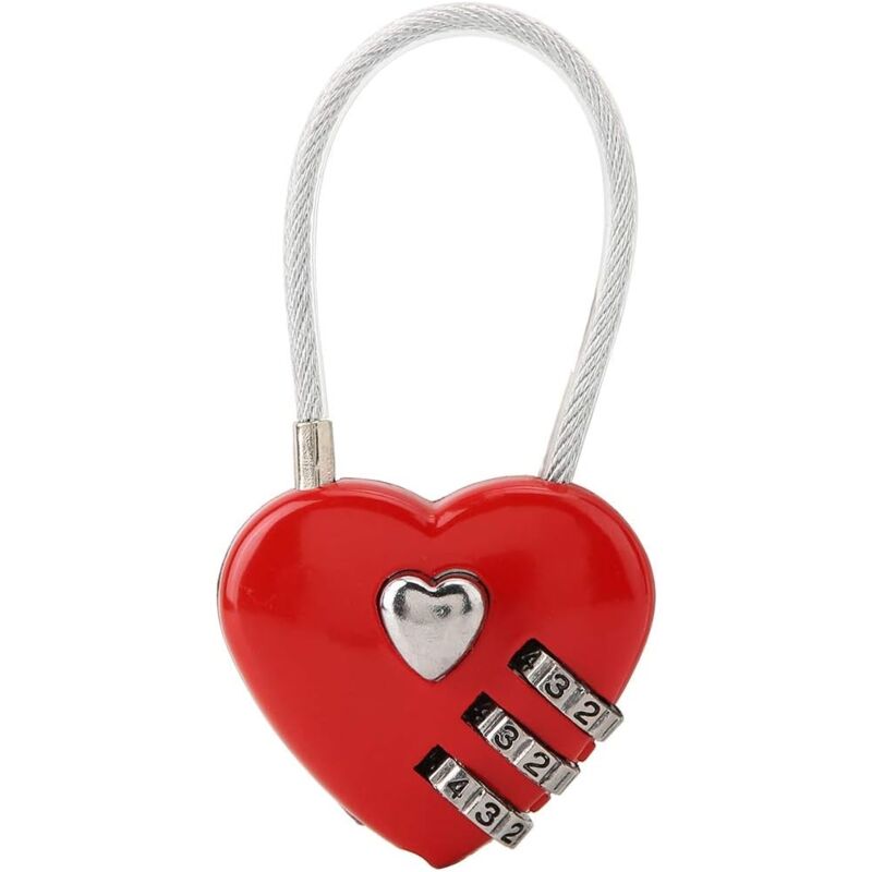 foto del prodotto zvd couple padlock, heart shaped three digit combination padlock, security combination padlock for suitcase, backpack, jewelry box, dressing room,