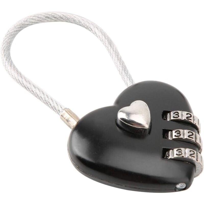 foto del prodotto zvd couples padlock, heart shape 3 digit combination padlock, security combination padlock for suitcase, backpack, jewelry box, locker room,