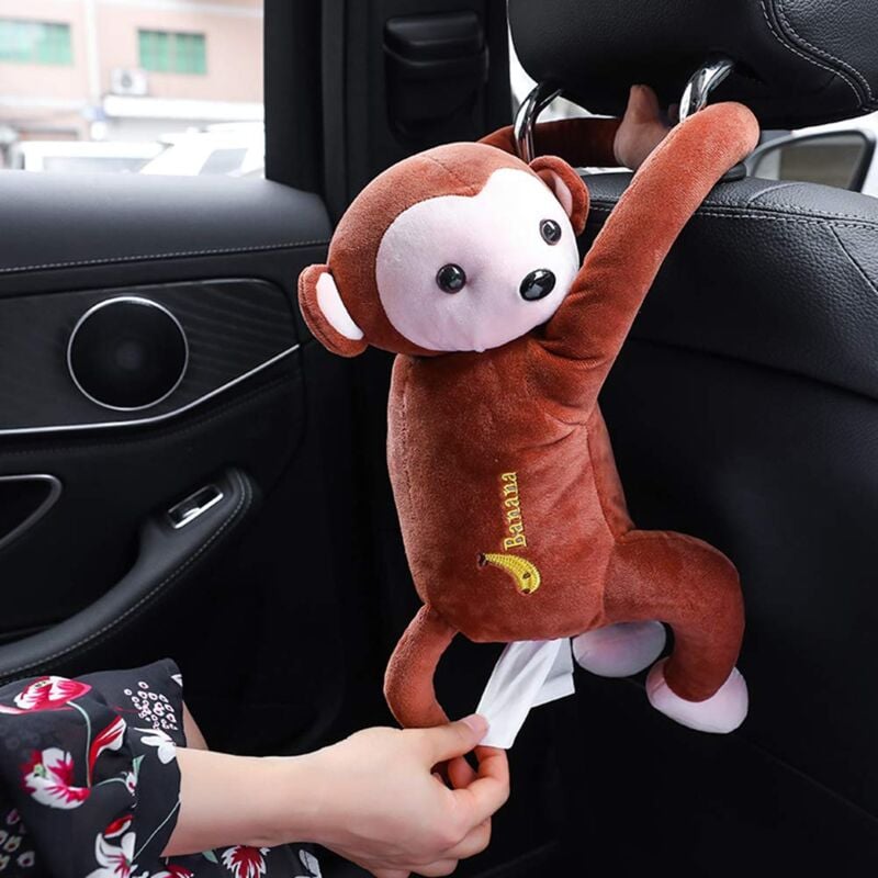 foto del prodotto zvd creative monkey tissue box cartoon tissue cover paper holder napkin box paper storage for car home bathroom