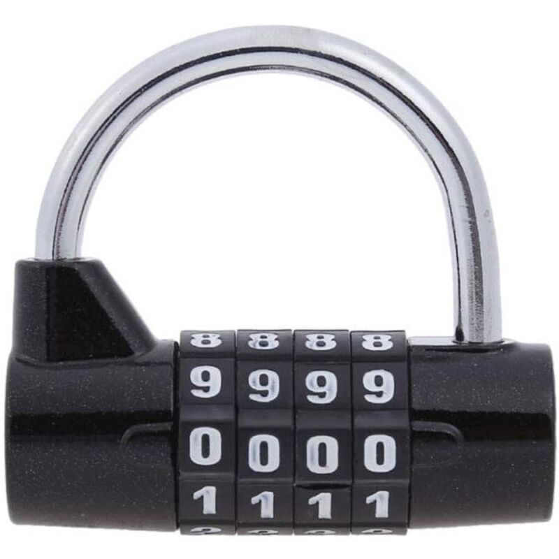 foto del prodotto zvd digit resettable combination padlock for gym locker, outdoor, fence, sheds, garage door black 