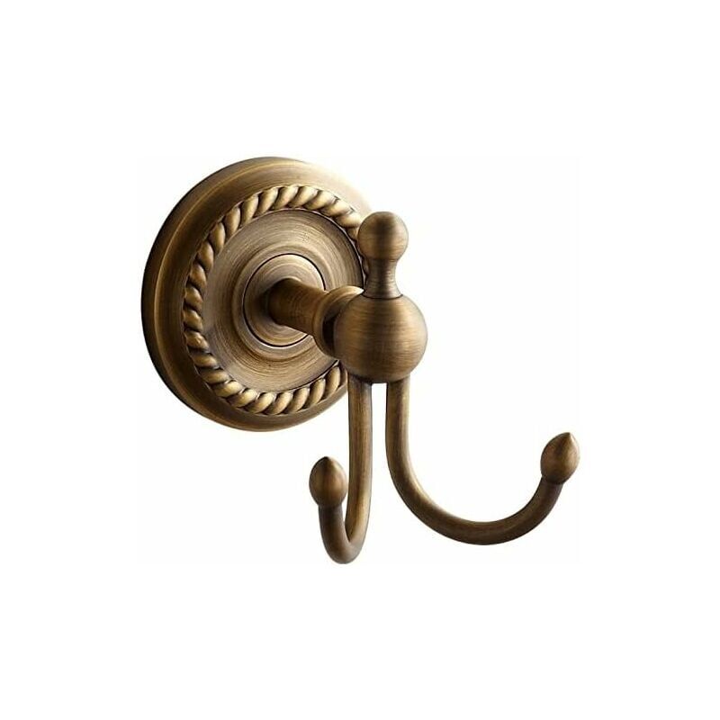 foto del prodotto zvd doppio gancio appendiabiti da parete retr in ottone giallo rame bronzo antico accessorio per il bagno