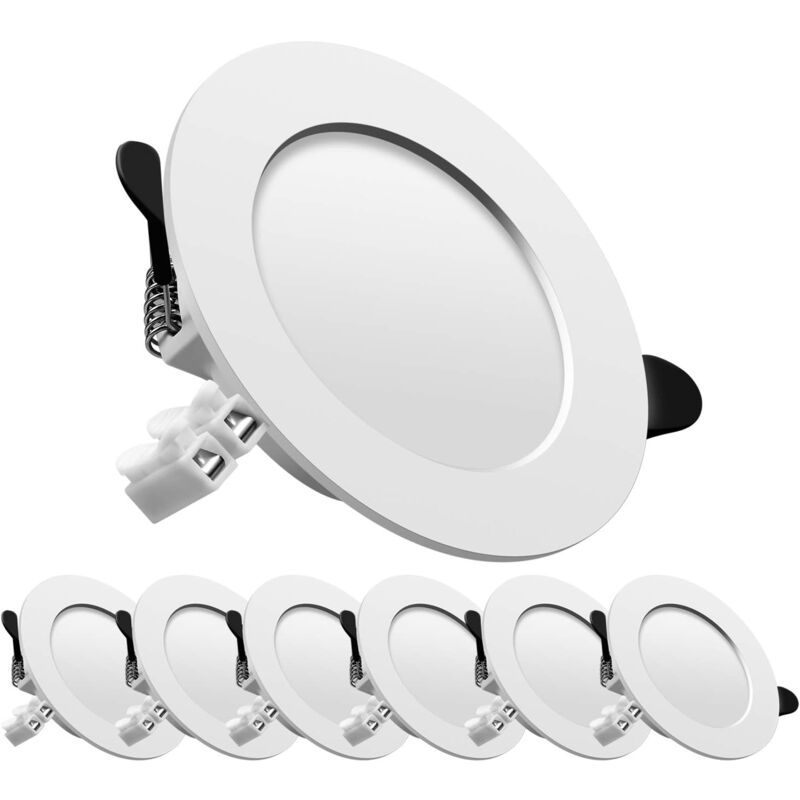 foto del prodotto zvd faretto da incasso a led extra piatto rotondo, 5 w equivalente a incandescenza , bianco caldo, per bagno, soggiorno confezione da 6 