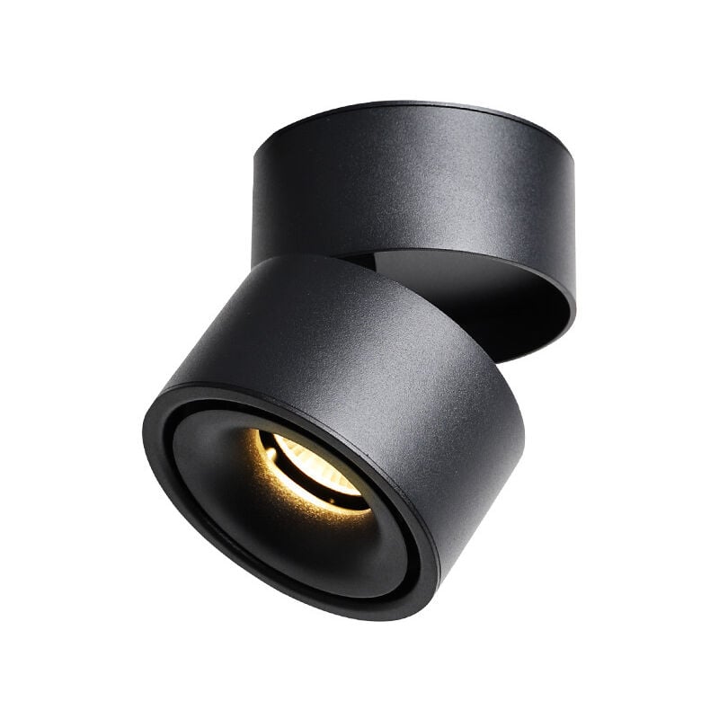 foto del prodotto zvd faretto da soffitto a led pieghevole nero illuminazione girevole, angolo regolabile