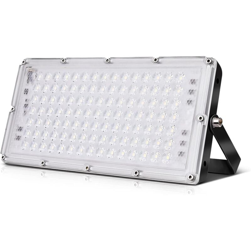 foto del prodotto zvd faretto led da esterno 100w 10000lm ip67 bianco caldo 2800 3200k ultra sottile ideale per giardino e garage classe energetica f