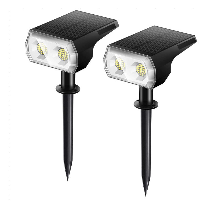foto del prodotto zvd faretto solare da esterno impermeabile ip67 faretto regolabile da 650lm per giardino, cortile, vialetto confezione da 2 