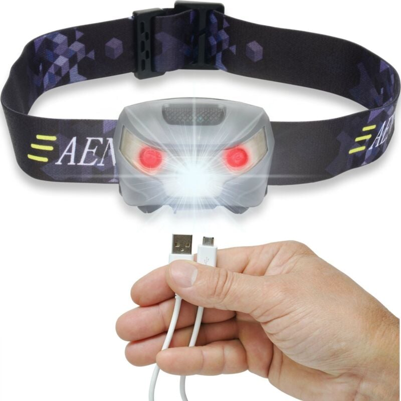 foto del prodotto zvd faro led ricaricabile tramite usb, 6 modalit , impermeabile ipx4, per pesca all aperto, campeggio grigio 
