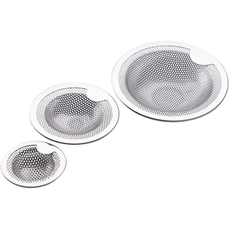 foto del prodotto zvd filtro di scarico in acciaio inossidabile filtro doccia per lavandino e capelli, realizzato in acciaio inossidabile ss304 3 pezzi 