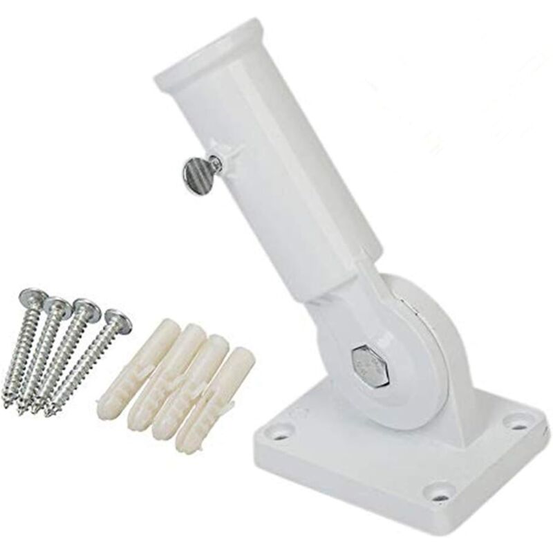 foto del prodotto zvd flag holder, adjustable wall mount with metal screws, white