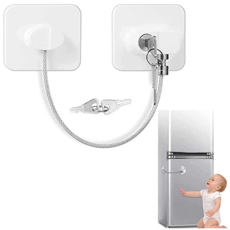 foto del prodotto zvd fridge lock for kids,child safety locks,fridge door lock,cabinet window lock,3m adhesive,pvc window guard no drilling,residue free