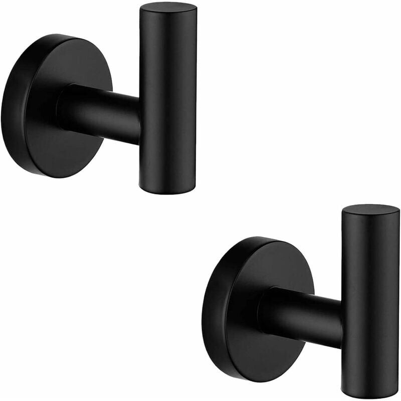 foto del prodotto zvd gancio a ventosa nero opaco ganci per doccia porta asciugamani bagno 2 pz