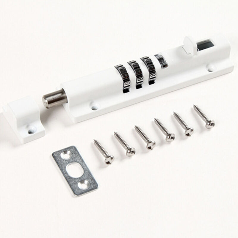 foto del prodotto zvd gate lock, mechanical combination locking no more keys needed perfect for gates, sheds, any storage and any door white 